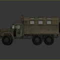 Vintage Army Green Six Wheel Drive Military Utility Vehicle With Roof Equipment