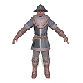 Traditional Explorer Character With Conical Hat Gray Robe Belt And Leather Boots