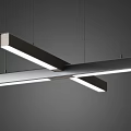 Modern Cross Design Chandelier With Metal And Wooden Linear Structure For Home Lighting