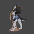 Anthropomorphic Husky And Wolf Game Movie Characters Waving Standing In 3D Render