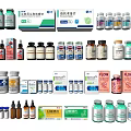 Assorted Medical Devices Collection Including Pharmaceutical Bottles Tablets Injections And Packaging 3d model