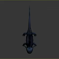 Blue Aquatic Creature With Smooth Skin Fins And Claws On Gray Background