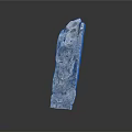 Natural Gray Decorative Stone with Textured Surface Standing Vertically on Dark Background 3d model