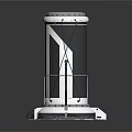 Contemporary Cylindrical Cleaning Device Featuring Black White Exterior And Mobile Wheels