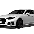 White Audi Sporty Sedan With Alloy Wheels And Front Design Exterior View