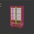 Classic Wooden Cabinet With Glass Doors Drawer And Legs For Home Decor