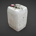Industrial Plastic Container with Red Cap Handle and Worn Surface for Industrial Equipment Applications