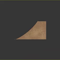 Wooden Skateboard Ramp Featuring Brown Scratched Surface And Blue Edges