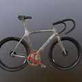 Modern Cream Colored Bicycle With Black Handlebars Seat And Red Pedals