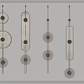 Modern Wall Lamps With Geometric Shapes And Golden Metal Frames Lit On White Wall