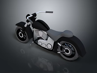 Modern 3D Motorcycle Model Design With Black Gray Body And Leather Seat 3d model