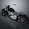Modern 3D Motorcycle Model Design With Black Gray Body And Leather Seat