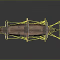 Vintage Wooden Sailing Ship Model With Multiple Masts And Detailed Rigging