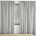 Modern Curtains Roman Blinds Curtain Tulle 3d model