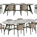 Modern Dining Table and Chair Combination 3d model