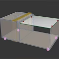 Modern White Cabinet With Orange Accent Strip Glass Countertop And Open Storage Compartment On Wheels