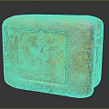 Vintage Yellow Square Container With Worn Edges And Surface Patterns