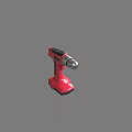 Red Handheld Power Drill Essential Hardware Tool For DIY Home Projects 3d model