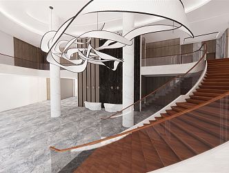 Modern Hall Hotel Lobby 3d model