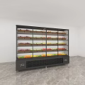 Upright Display Freezer With Black Exterior And Multiple Shelves For Fresh Fruits Vegetables