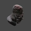 Game Movie Character Detailed Head Sculpture With Wrinkled Face And Curly Beard