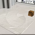 Light Colored Square Rug With Circular Texture Pattern For Modern Interior Decor