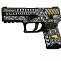 Desert Eagle Handgun With Intricate Engravings And Gold Accents On Black Background
