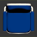 Modern Blue Chair With Armrests White Trim And Metal Legs