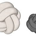 Soft Velvet Pillows With Knotted Design in Black and Beige Home Decor