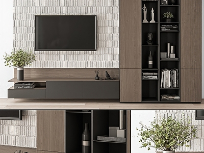 TV background wall 3d model