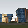 Contemporary Architectural Design With Glass Curtain Walls Wooden Structures And Waterfront Setting