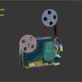 Vintage Ansco Film Projector With Turquoise Body And Two Film Reels