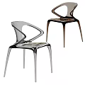 Modern Transparent Acrylic Chair With Curved Armrests And Sleek Slender Legs