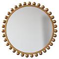 Round Mirror With Black Spherical Decorative Frame For Home Wall Decor 3d model