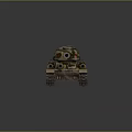 Armored Military Tank With Camouflage Paint Turret Cannon Tracks And Number Marking
