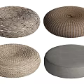 Woven And Fabric Round Cushions For Home Seating And Decor Use