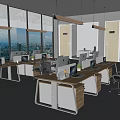 Modern public office area Simple public office area 3d model