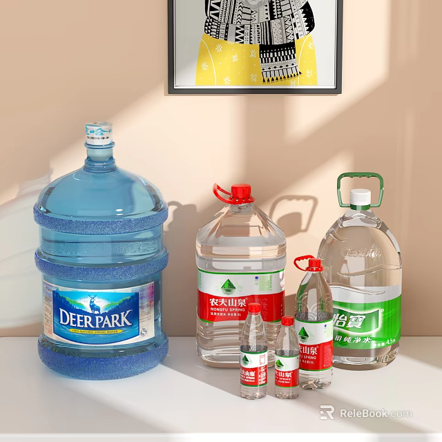 Ceramic Water Containers Featuring Large Bottles And Small Size Options 3d model 