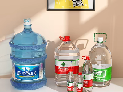 Ceramic Water Containers Featuring Large Bottles And Small Size Options 3d model