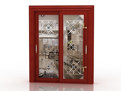 Jianou solid wood door interior door 3d model