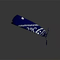 Blue Cotton Bandana With White Patterns For Daily Use Accessory