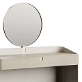 Modern Dressing Table With Round Mirror Wooden Top And Drawer Design