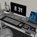 Computer Desktop Computer Office Supplies Digital Combination Computer Desk 3d model