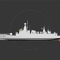 White Warship Featuring Hull Number 3163 Antennas Radar and Superstructure 3d model