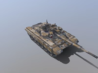 Military Tank Featuring Camouflage Pattern Main Cannon Armored Body And Track System 3d model