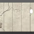 New Chinese Style Background Wall Panel Soft Bag Hard Bag 3d model