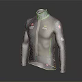 Dark Blue Long Sleeve Cycling Jacket With Fitted Design And Logo Patches