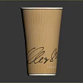 Brown Corrugated Paper Cup With Signature And 1982 Date Daily Use Household Item