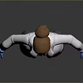 Game Movie Female Character with Brown Hair White Lab Coat Blue Gloves 3D Model Design