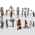 Various Gym Fitness Equipment Including Strength Training Machines And Workout Tools